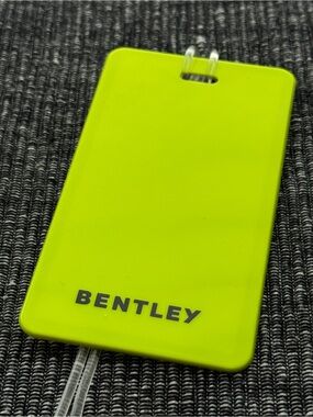 BENTLEY Neon Yellow Luggage Tag Travel Suitcase Identifier